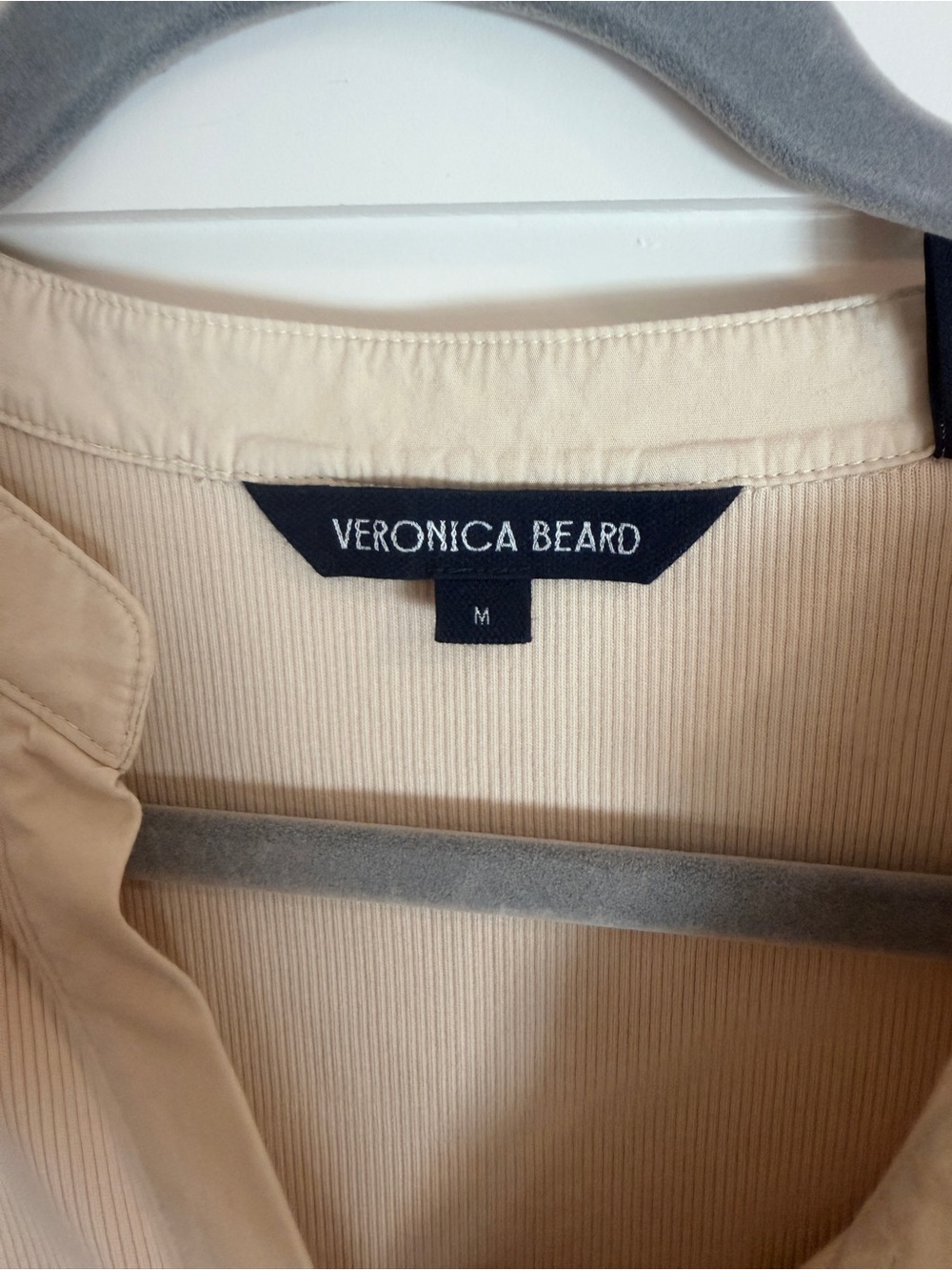 Veronica Beard Beige Puff-Sleeve Coralee Top - Picture 5 of 6